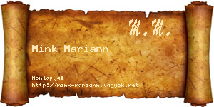 Mink Mariann névjegykártya